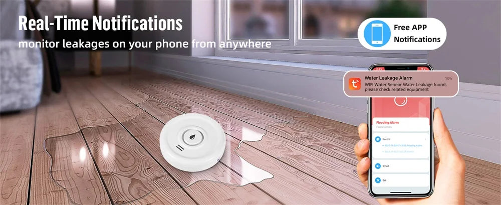 Fuers Water Leakage Detector Smart Home Alarm Tuya Smart Water level Sensor Home Alarm System Water Leak Security Alarm System