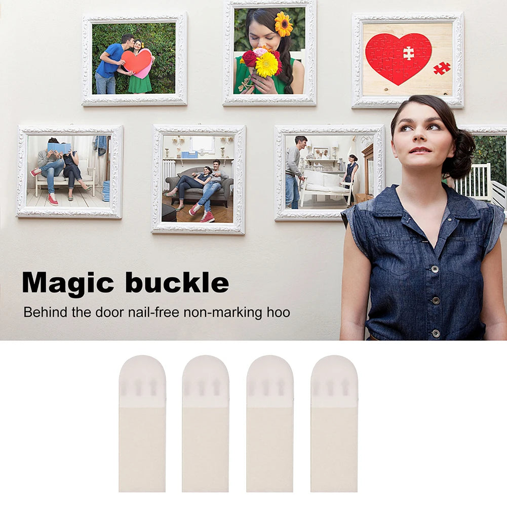 12-36 Pairs White Tape Damage-Free Picture&Frame Hanging Strips Wall Sticker Hook Value Pack Picture Hanging Strips DIY Stickers