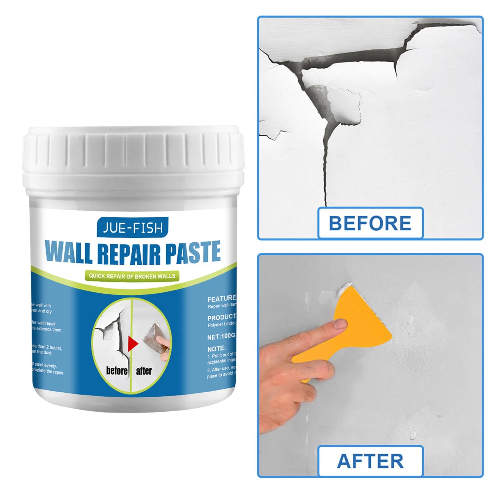 Wall Repair Paste Household Wall Crack Repair Paste Drywall Repair Kit Wall Graffiti Paint Peeling Crack Repairing Agent