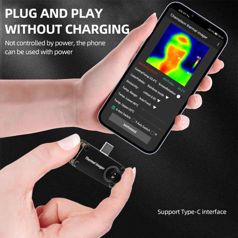 Type-C Thermal Imaging Camera APP Control 32*32 Pixels Infrared Thermal Imager Infrared Camera for Android Mobile Phone