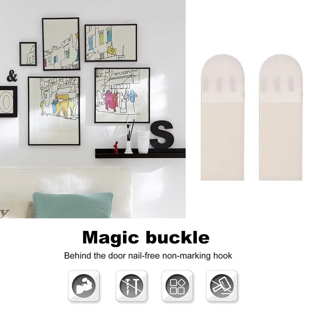 12-36 Pairs White Tape Damage-Free Picture&Frame Hanging Strips Wall Sticker Hook Value Pack Picture Hanging Strips DIY Stickers