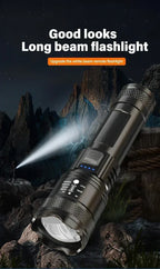 Powerful P70 LED Flashlights High Power Ultra Bright Tactical Light Emergency Spotlights Telescopic Zoom Light Built-in Battery