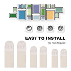 12-36 Pairs White Tape Damage-Free Picture&Frame Hanging Strips Wall Sticker Hook Value Pack Picture Hanging Strips DIY Stickers