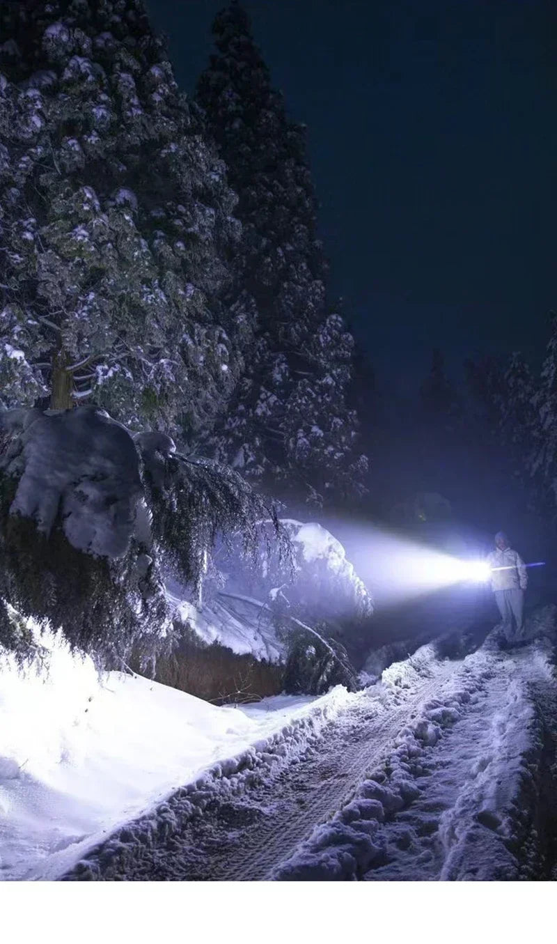 Powerful P70 LED Flashlights High Power Ultra Bright Tactical Light Emergency Spotlights Telescopic Zoom Light Built-in Battery