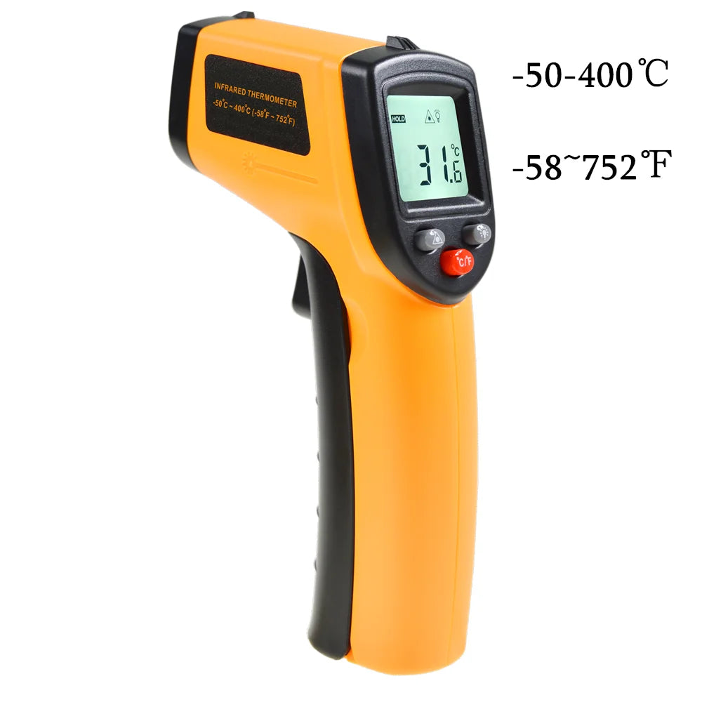 Digital Infrared Thermometer -50~600℃ / -58~1122℉ Contactless Temperature Tester IR Laser Pyrometer LCD Non-Contact Pyrometer