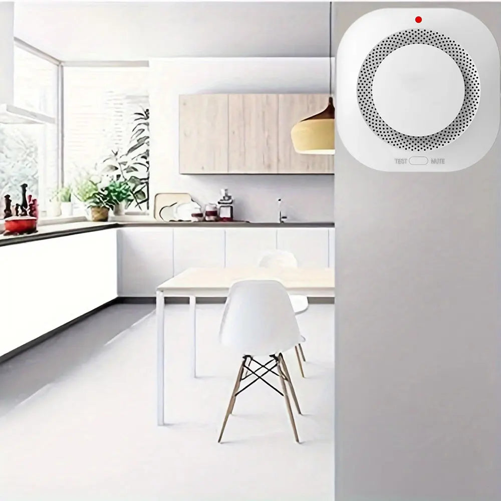 Battery Operated Smoke Alarm For Home Photoelectric Smoke Detector LED Smoke Alarm Test Button Smoke Detector Bedroom Safety