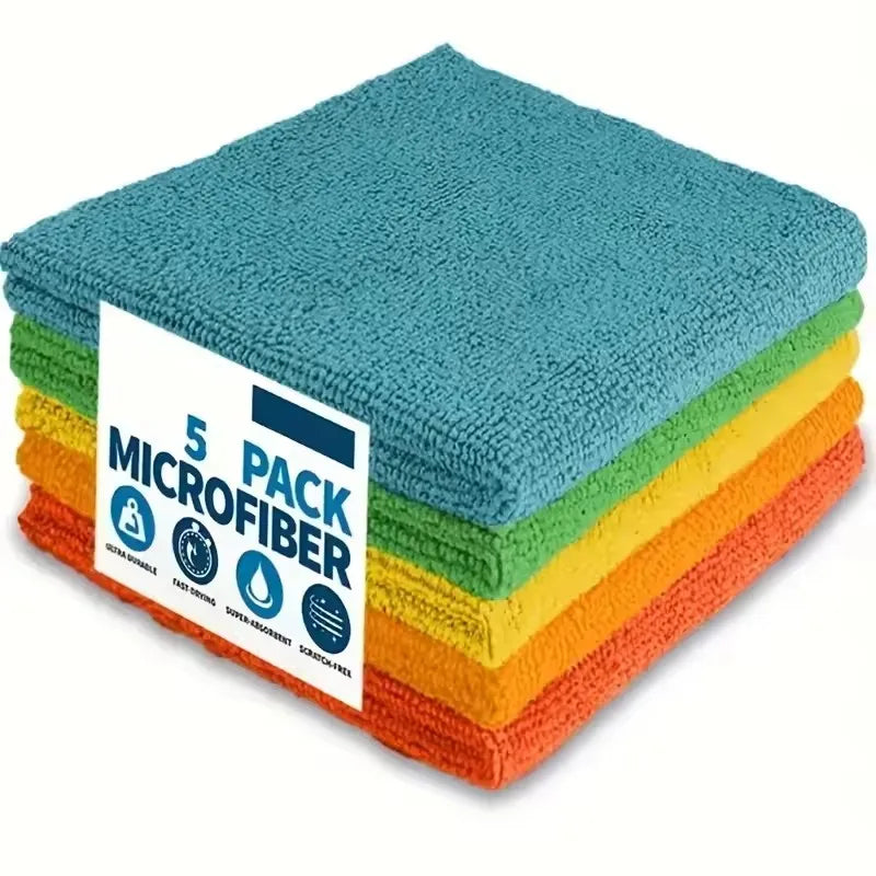 20/10/5pcs Microfiber Cleaning Cloth, Dishwashing Cloth Household Rag Kitchen Bathroom Cleaning Towel Durable Absorbent Towel