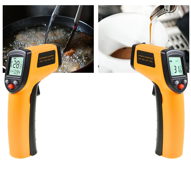 Digital Infrared Thermometer -50~600℃ / -58~1122℉ Contactless Temperature Tester IR Laser Pyrometer LCD Non-Contact Pyrometer