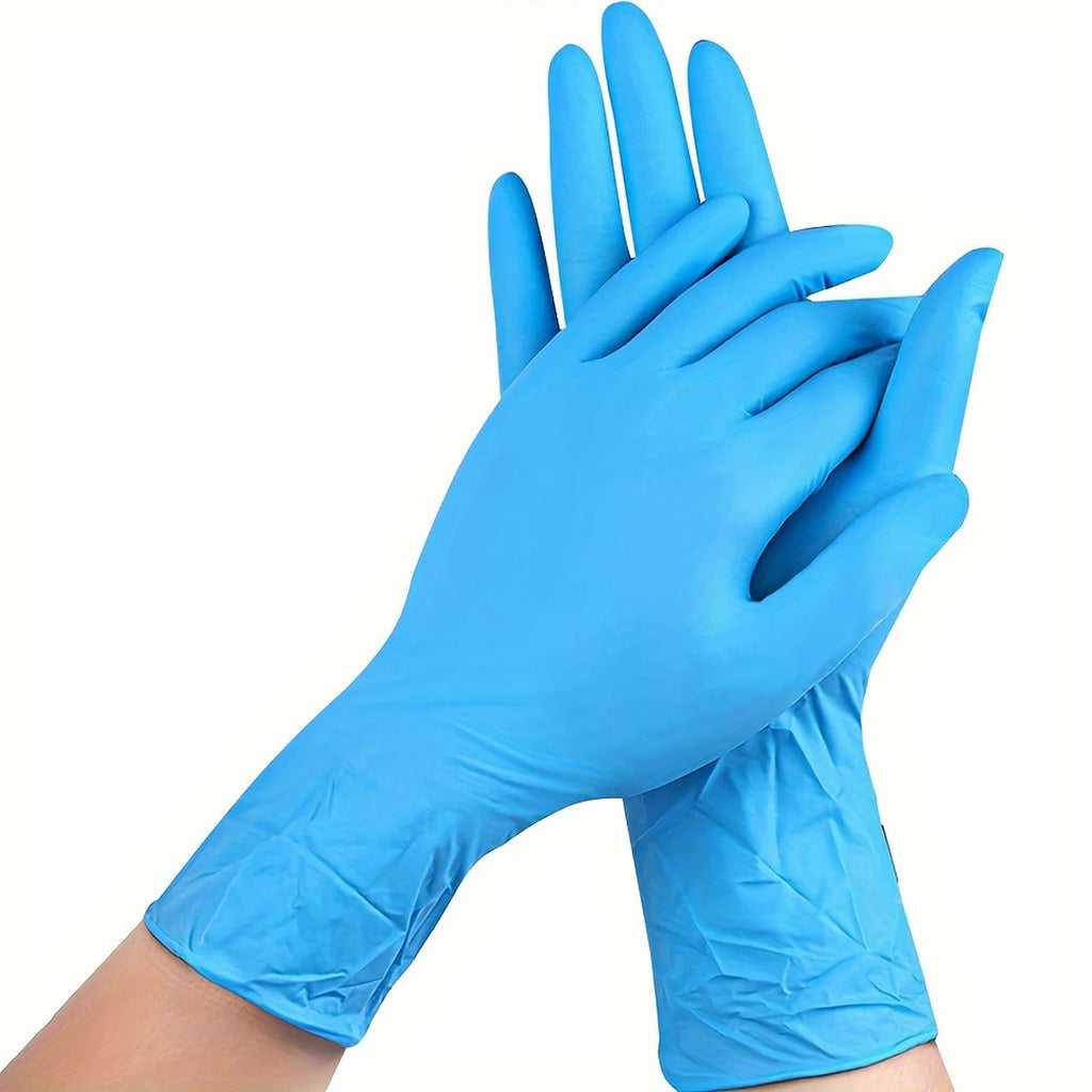 100/50Pcs Blue Disposable Nitrile Gloves Waterproof and Oil Proof Anti-static Durable Gloves For Kitchen Cooking Tools
