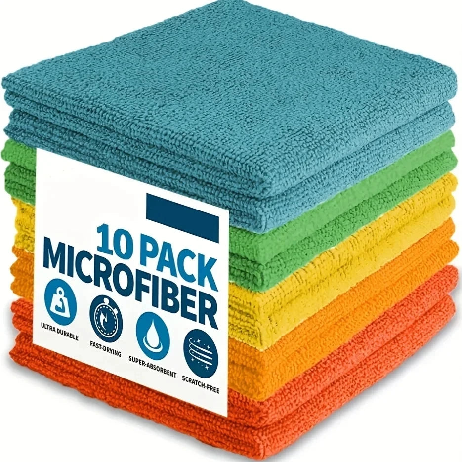 20/10/5pcs Microfiber Cleaning Cloth, Dishwashing Cloth Household Rag Kitchen Bathroom Cleaning Towel Durable Absorbent Towel