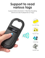 Black Animal RFID Reader 134.2KHz 125kHz USB/Bluetooth Pet Cat Dog Microchip Scanner FDX-B Glass Chip Identification Tag Reader