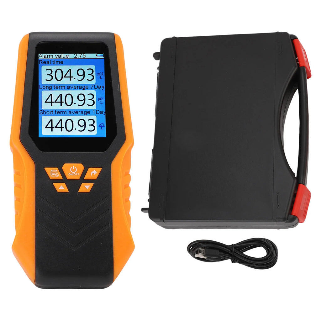 Handheld Radon Detector Accuracy Real Time Long Short Term Average LCD Display Radon Test Kit for Home School Radon Detector