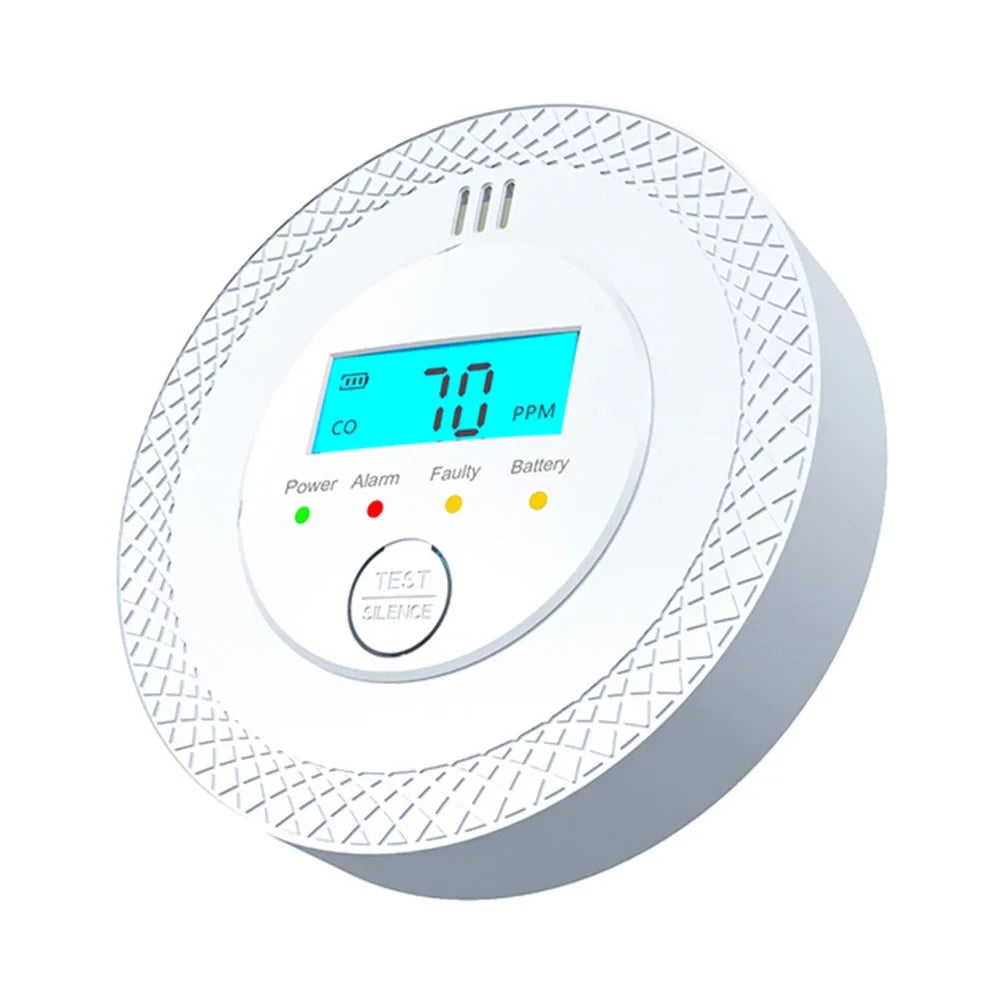 Carbon Monoxide Alarm Detector Battery Powered Smoke and Carbon Monoxide Detector Alarm LCD Display CO Detector for Home Depot
