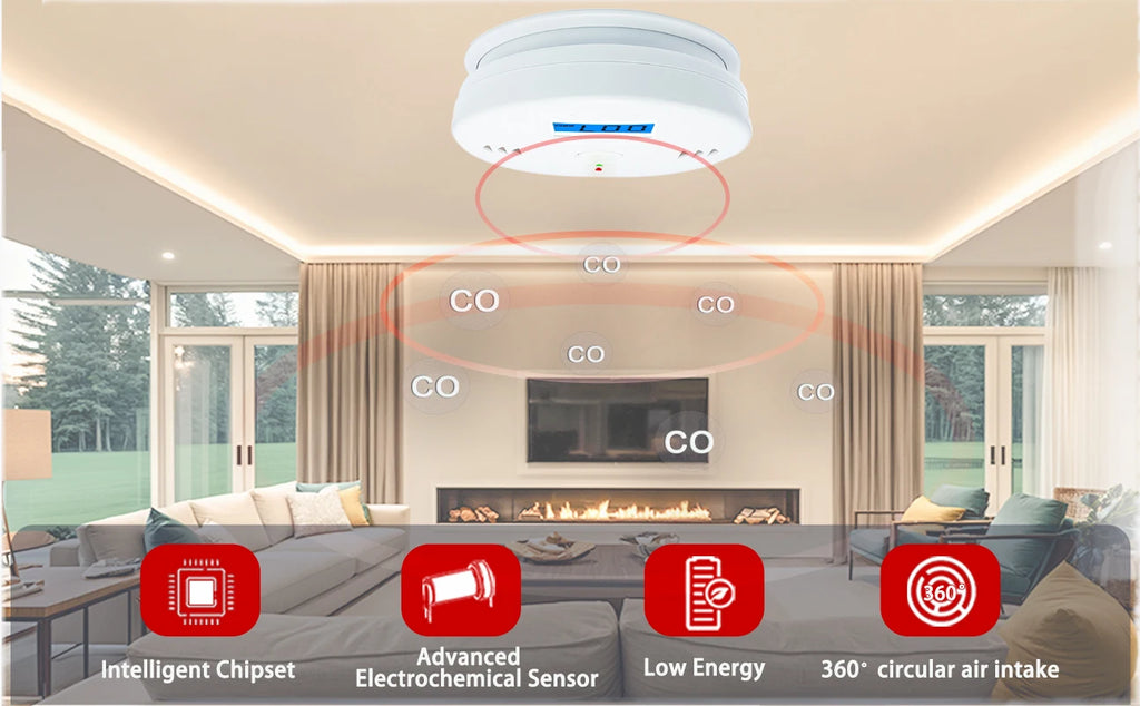 Carbon Monoxide Smoke Detector, CO and Smoke Alarm, Combination CO Alarm,Fire Alarm for Home and Kitchen