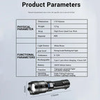 Powerful P70 LED Flashlights High Power Ultra Bright Tactical Light Emergency Spotlights Telescopic Zoom Light Built-in Battery