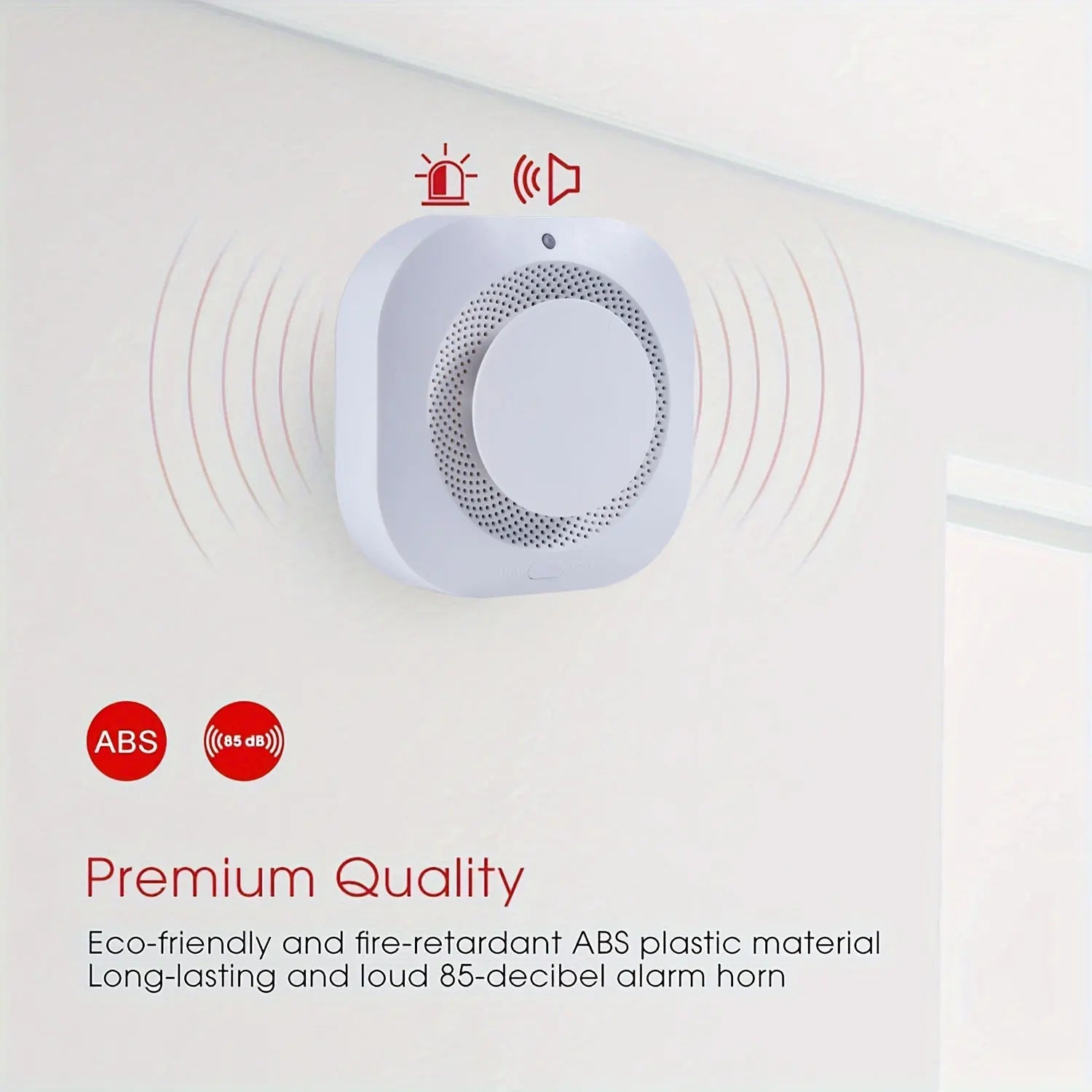 Battery Operated Smoke Alarm For Home Photoelectric Smoke Detector LED Smoke Alarm Test Button Smoke Detector Bedroom Safety