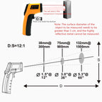 Digital Infrared Thermometer -50~600℃ / -58~1122℉ Contactless Temperature Tester IR Laser Pyrometer LCD Non-Contact Pyrometer