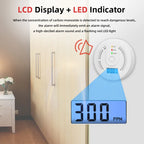 Independent CO Alarm Sensor Carbon Monoxide Alarm Detector High Sensitive Warning LCD Display CO Alarm With UL2034