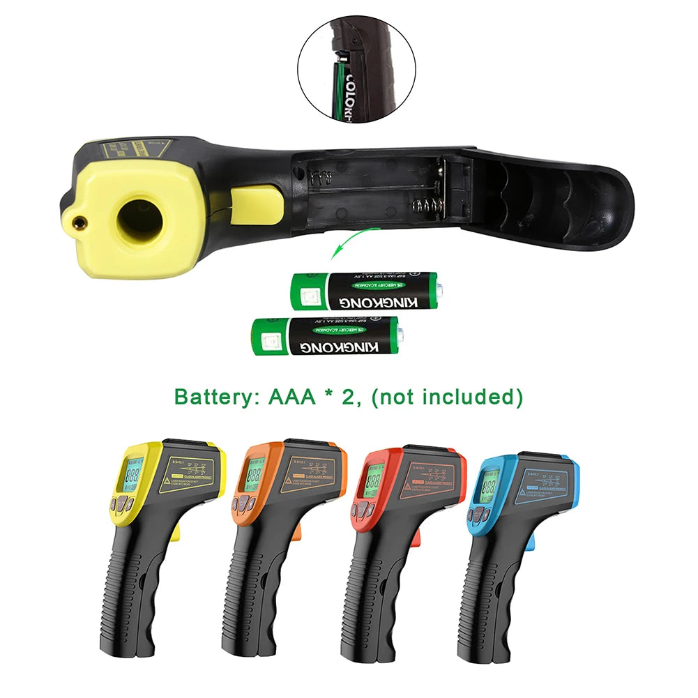 Digital Infrared Thermometer -50~600℃ / -58~1122℉ Contactless Temperature Tester IR Laser Pyrometer LCD Non-Contact Pyrometer