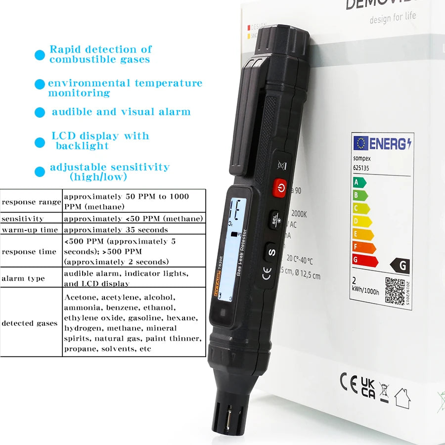 HYTAIS TS20E Combustible Gas Detector Household Natural Gas Leak Detector LPG Leak Detection Device
