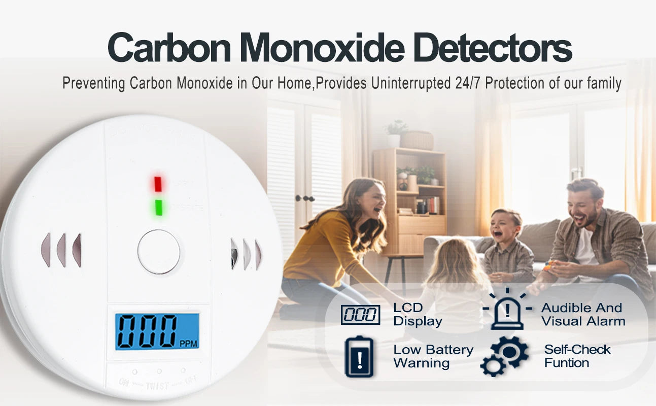 Carbon Monoxide Smoke Detector, CO and Smoke Alarm, Combination CO Alarm,Fire Alarm for Home and Kitchen