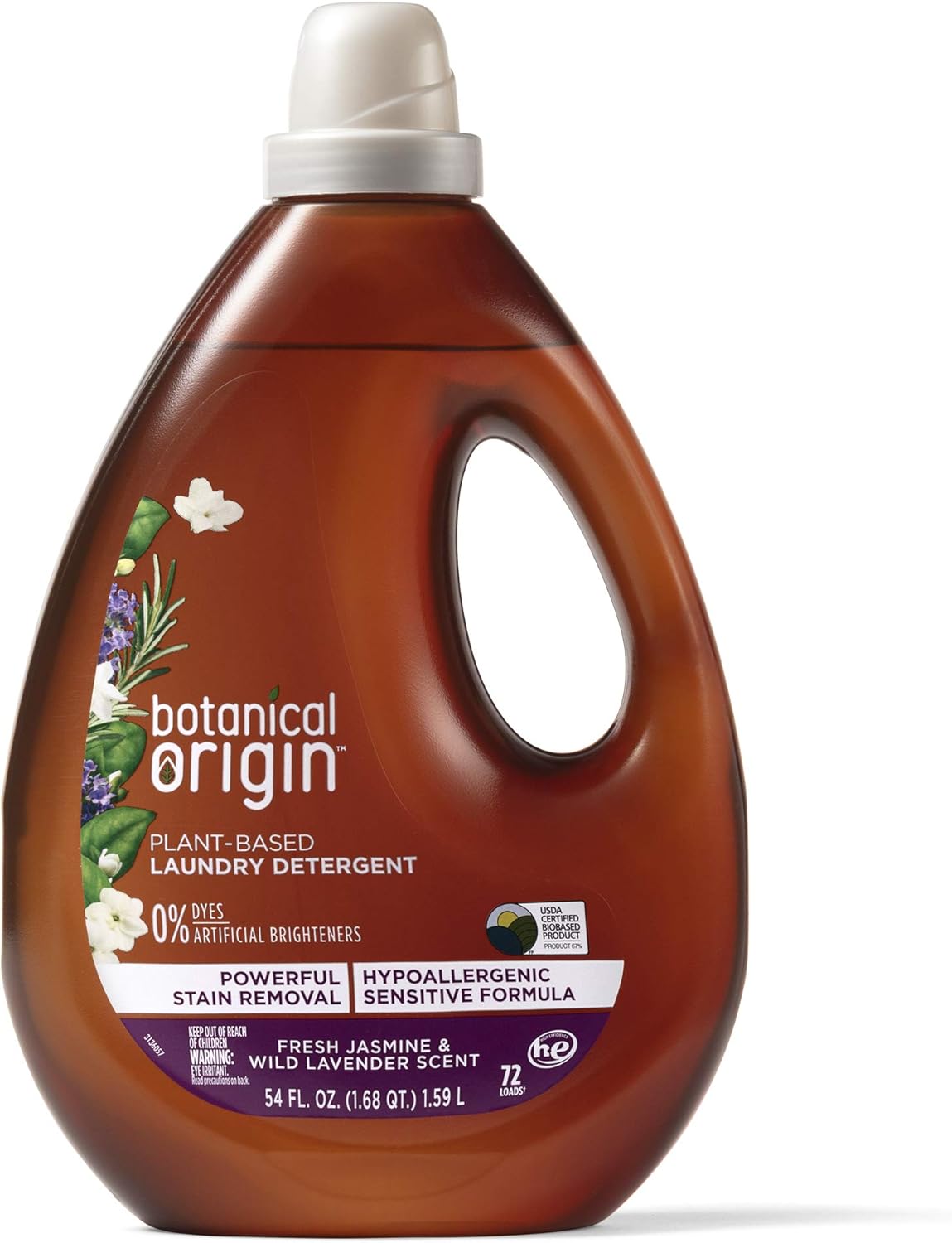 Plant-based Laundry Detergent Free from Dyes and Brighteners, Lavender, 54 Fl Oz