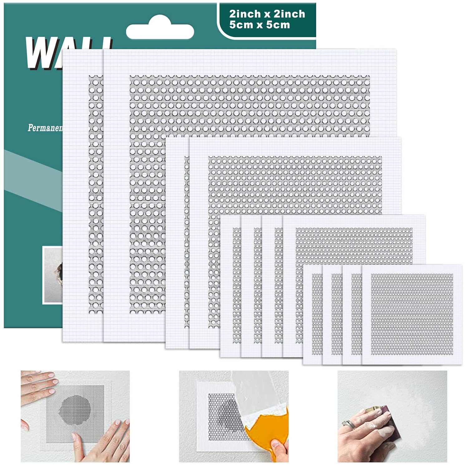 Drywall Patch Kit, 12 Pcs Aluminum Drywall Repair Kit for Holes