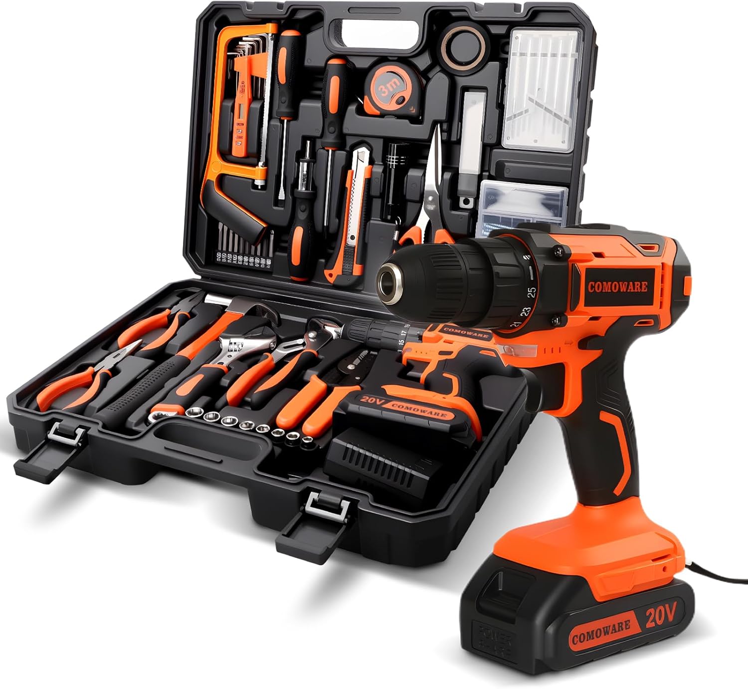COMOWARE 20V Cordless Drill Set Combo Kit