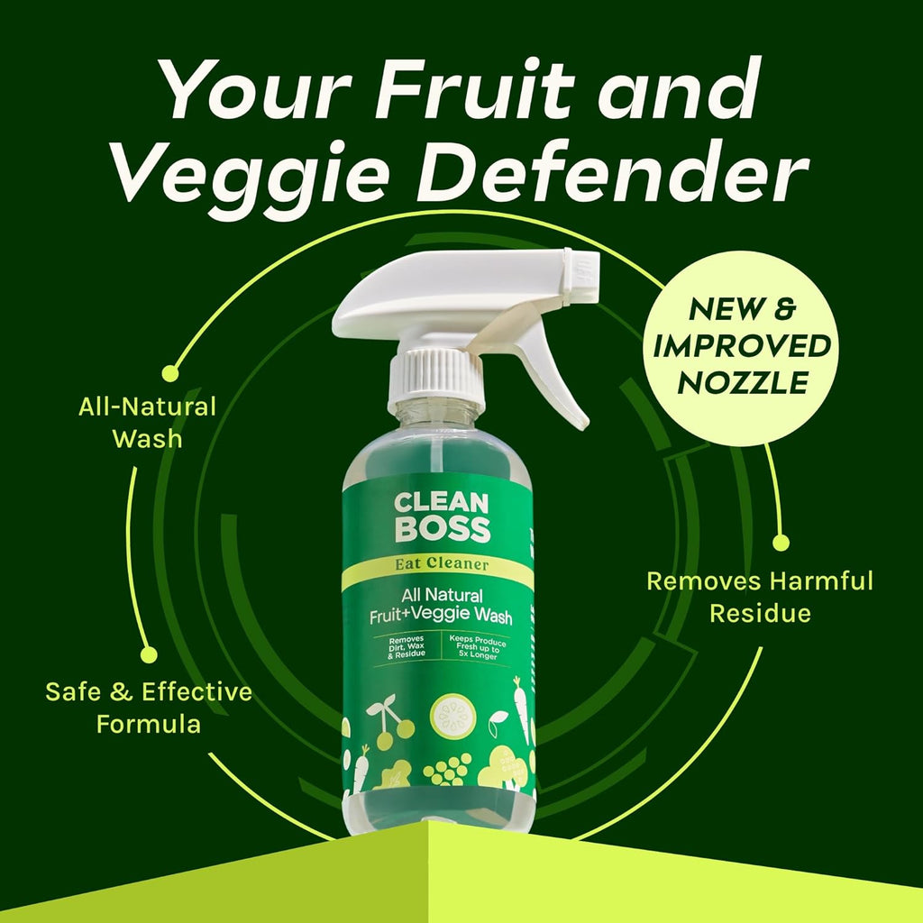 CleanBoss Eat Cleaner Triple-Action Fruit + Veggie Wash - 12 oz, Pack of 3