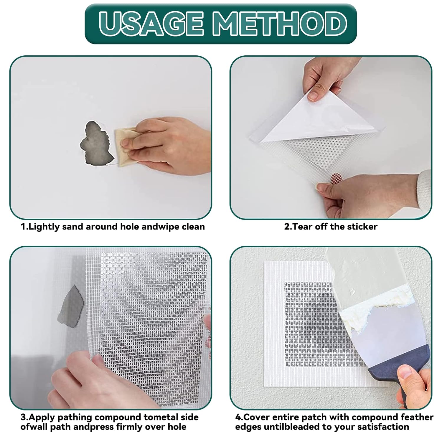 Drywall Patch Kit, 12 Pcs Aluminum Drywall Repair Kit for Holes