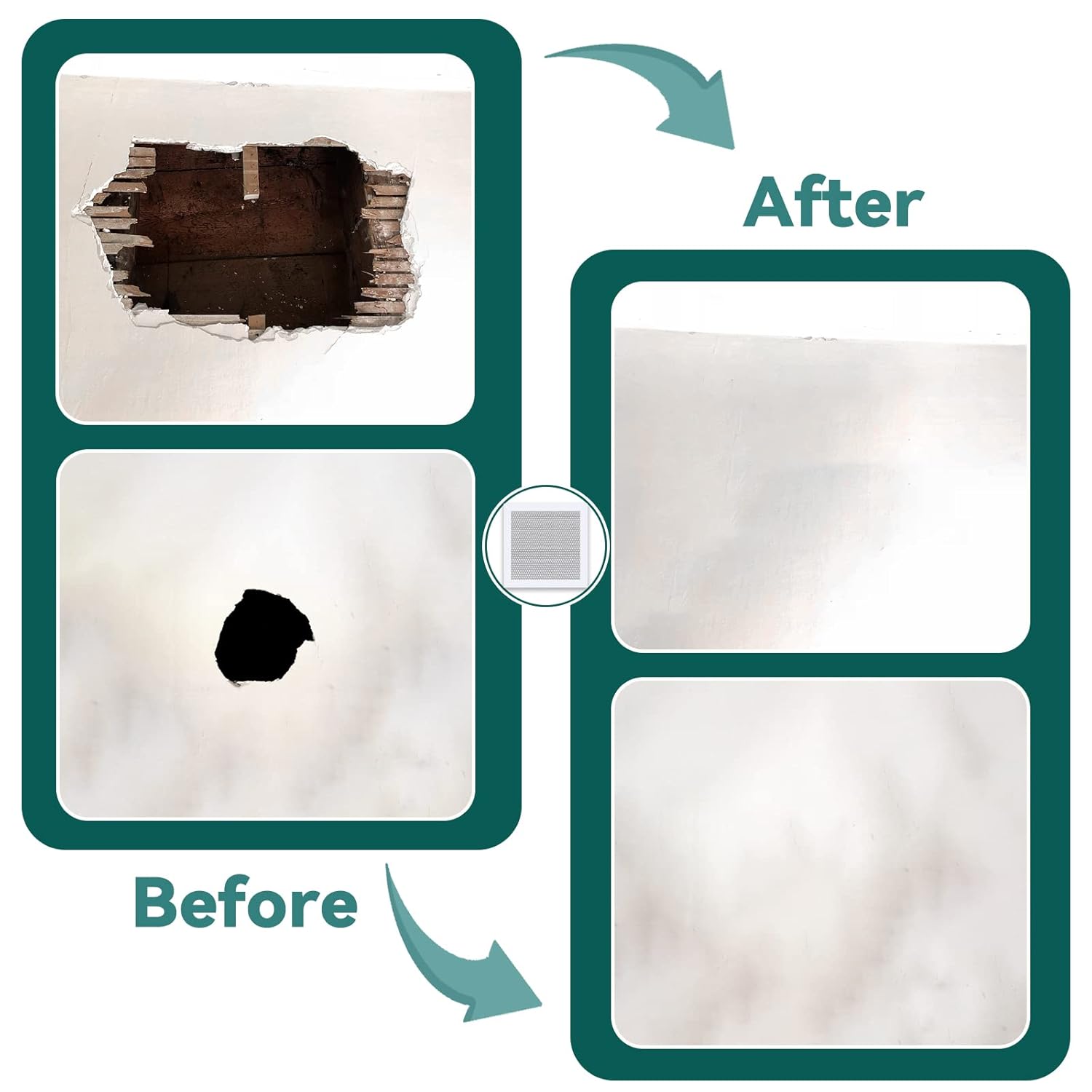 Drywall Patch Kit, 12 Pcs Aluminum Drywall Repair Kit for Holes