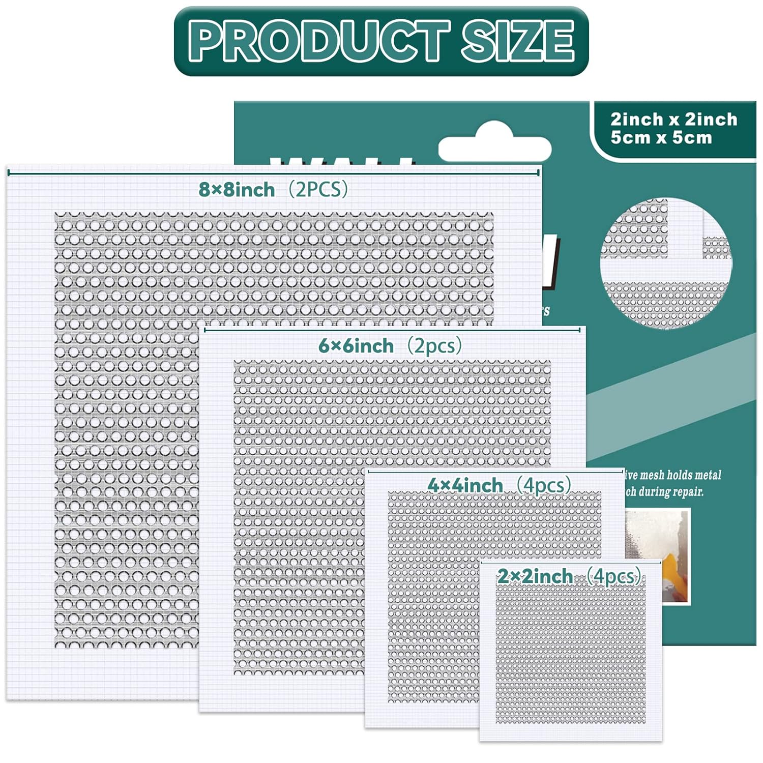 Drywall Patch Kit, 12 Pcs Aluminum Drywall Repair Kit for Holes