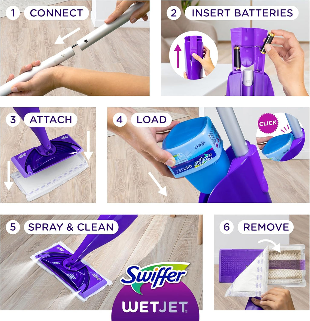 Swiffer WetJet Hardwood and Floor Spray Mop Cleaner Starter Kit