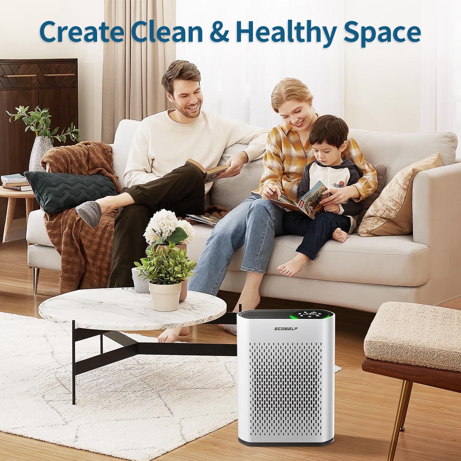 Powerful Air Purifiers for Home Large Room Up to 1400 Ft² with Smart WiFi